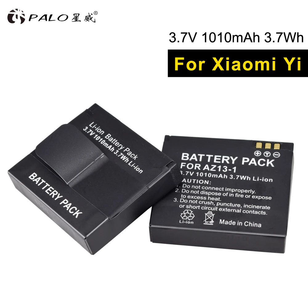 PALO AZ13-1 2 шт. цифровой аккумулятор и зарядное устройство для камеры XIAOYI батарея 1010 мАч xiaoyi batteryr для xiaomi для экшн-камеры xiaomi yi аксессуары