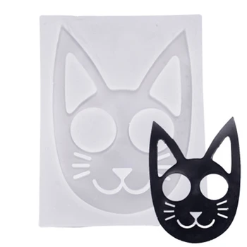 

Crystal Epoxy Resin Mold Shiny Defense Cat Keychain Casting Silicone Mould DIY Crafts Jewelry Pendant Making Tools