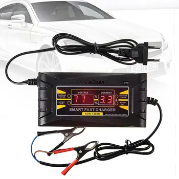

12V 6A Cars Vehicles Motorcycles Lead-Acid Battery Smart Fast Battery Charger LCD Intelligent Display Charger