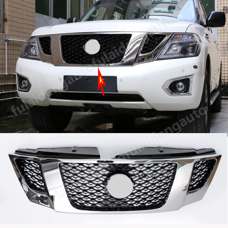Решетка радиатора переднего бампера из АБС-пластика для Nissan Armada Patrol Y62 2010-2019 |