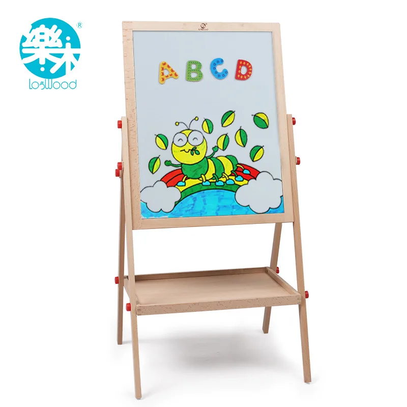 

CHILDREN'S Drawing Board Double-Sided Magnetic Drawing Board Educational Science Wooden Toys Medium Height Adjustable hui hua ji