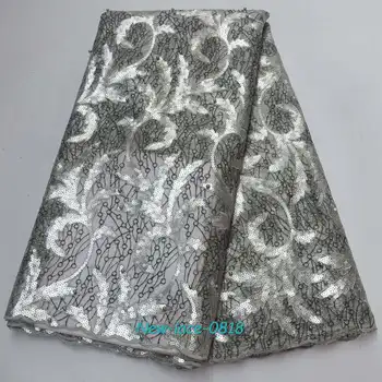 

Embroidery Sequins Lace Fabric Velvet Lace Fabrics for Wedding Party African French Lace Nigerian Tulle Lace Fabric 01