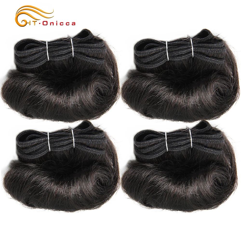 Brazilian Curly Hair 4 Bundles Double Drawn Human Hair 5 5 6 7 Inch Remy Hair Weave Bundles 1B 27 30 99J Color For Black Women