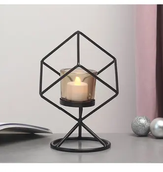 

Simple Modern Candle Holders Geometric Creative Romantic Iron Glass Candle Holder Nordic Style Porta Velas Home Decor BE50CD