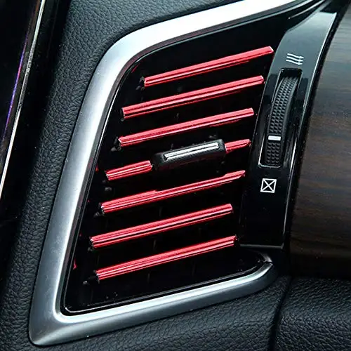 

10pcs Car-styling plating Air outlet trim strip Interior Air Vent Grille Switch Rim Trim Outlet Decoration Strip DIY automobile