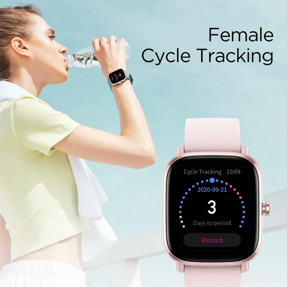 TRENDING! Amazfit GTS 2 Mini Sports Smartwatch GPS Female Cycle Tracking Smart Watch For Android iOS Phone