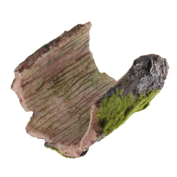 

Resin Tree Bark Bend Hideouts, Aquarium Decoration Landscape Fish Hideaway