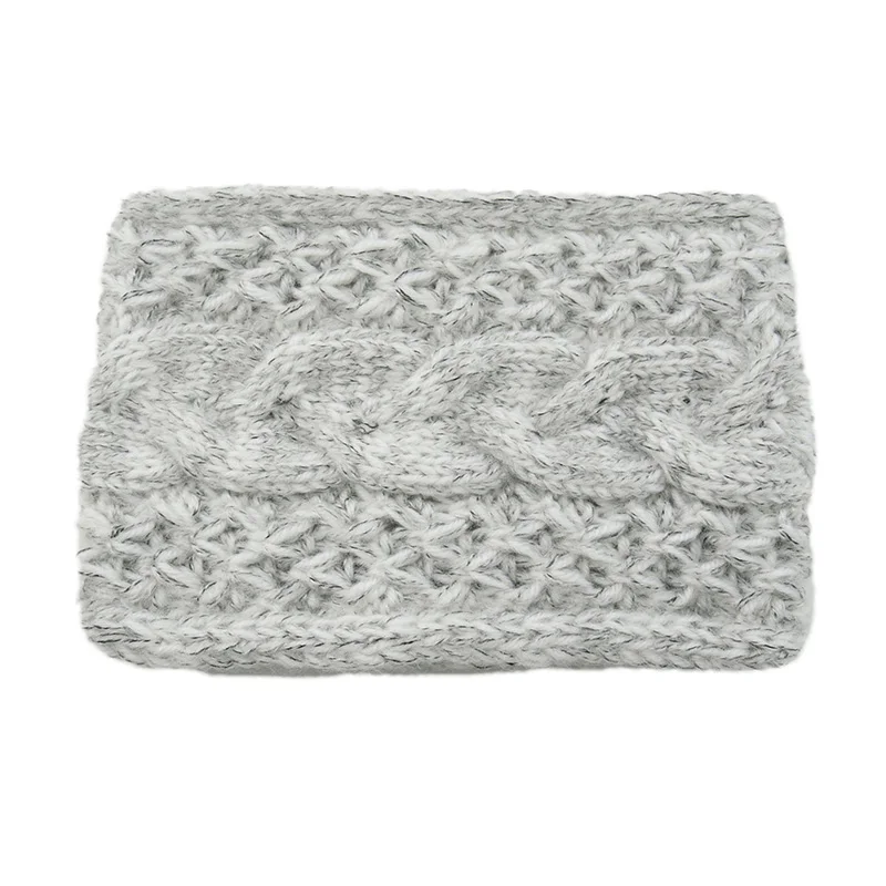 light grey Xugar девочки зимние вязаные широкие головные уборы эластичные шерстяные теплые ушные повязки на голову для девушек Красочные Ободки женские аксессуары для волос - Цвет: light grey