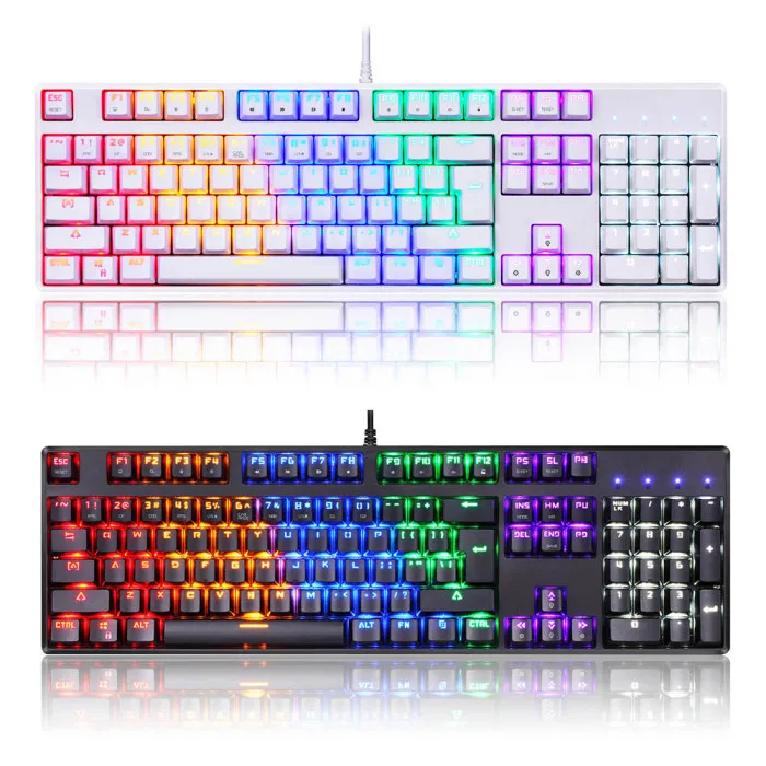 USB Проводная игровая механическая клавиатура RGB подсветка 104 ключи анти-ореолы ключи LSMK99