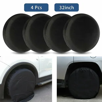 

4pcs Tire Dust Cover Protector For RV Truck Car Motor Trailer Dia 27 To 32 Inch Wheel Tire Dust Cover