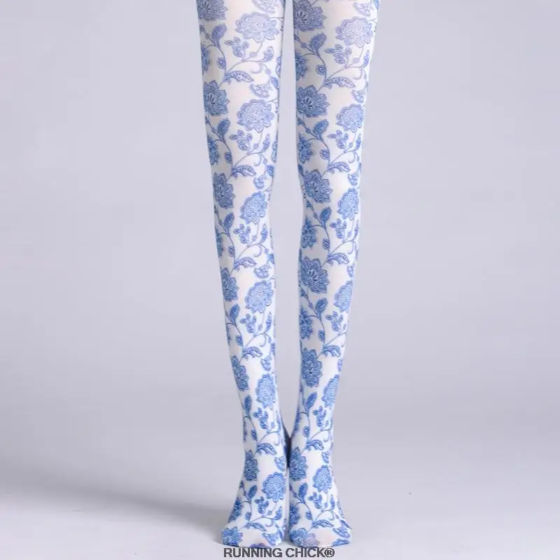 Porcelain Printed Pantyhose Stockings 
