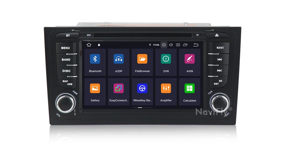 Cheap NaviFly IPS Screen DSP Android 9.0 Car DVD For Audi A6/S6/RS6 1997-2001 2002 2003 2004 GPS Navi Wifi Stereo Autoradio DAB Mic BT 13