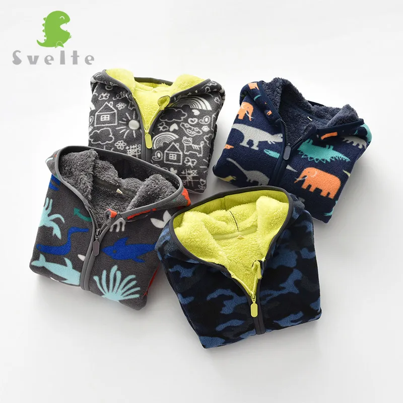 Ceny Smukłe dla 2 7 lat dziecko i maluch chłopiec podszewka futro polarowe bluzy kurtki puszyste bluzy chłopiec ubrania z nadrukiem płaszcze na zimę