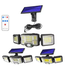

192 LED Solar Light 3 Modes Motion Sensor 3 Head Outdoor Waterproof Ultra Bright Garden Courtyard Wall Lamp Lighting