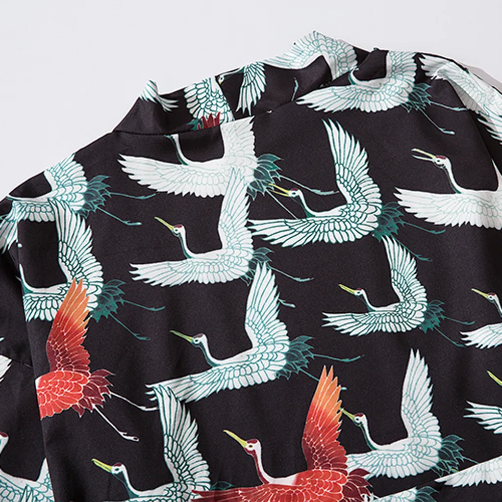 Летнее японское пятиточечное кимоно с рукавами японское кимоно Heren En Dames Mantel Jacke Топ Блузка Losse