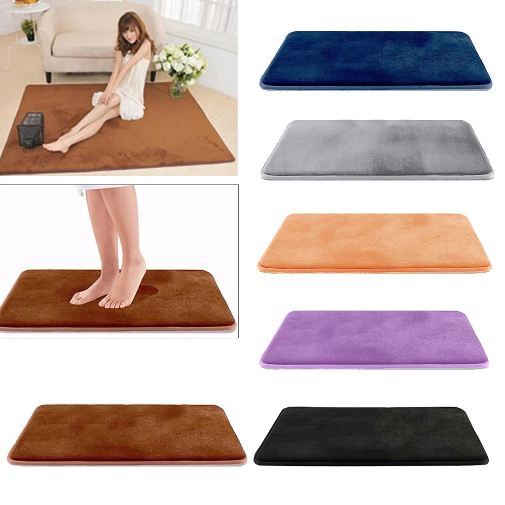 1pcs Soft Memory Foam Bath Mat Non Slip Absorbent Velvet Bathroom Rug Carpet Home Kitchen Hotel Carpet Multi-color