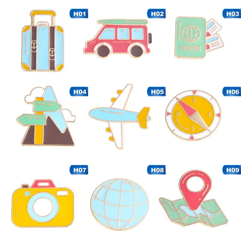 Модный Симпатичный Самолет автобус багаж брошь металлическая брошь с эмалью булавка для женщин девочек мальчиков ювелирные изделия Костюм брошь для одежды аксессуары