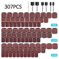 Kit de ponçage à tambour 80 #307 #120 #, mèches de perceuse à ongles, outils abrasifs, accessoires Dremel, tige en papier de verre, outils rotatifs pour Dremel, 180 pièces 