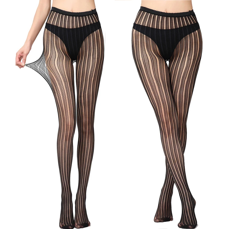 Sexy Women Long Fishnet Sexy Stockings Pantyhose Mesh Stockings Lingerie Transparent Black Hollow Out Tight Pantyhose for Female