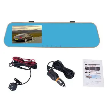 

4.3 Inch Ips Screen Rearview Mirror Driving Recorder Night Dual Recording Front And Rear Reversing Images 1 Set