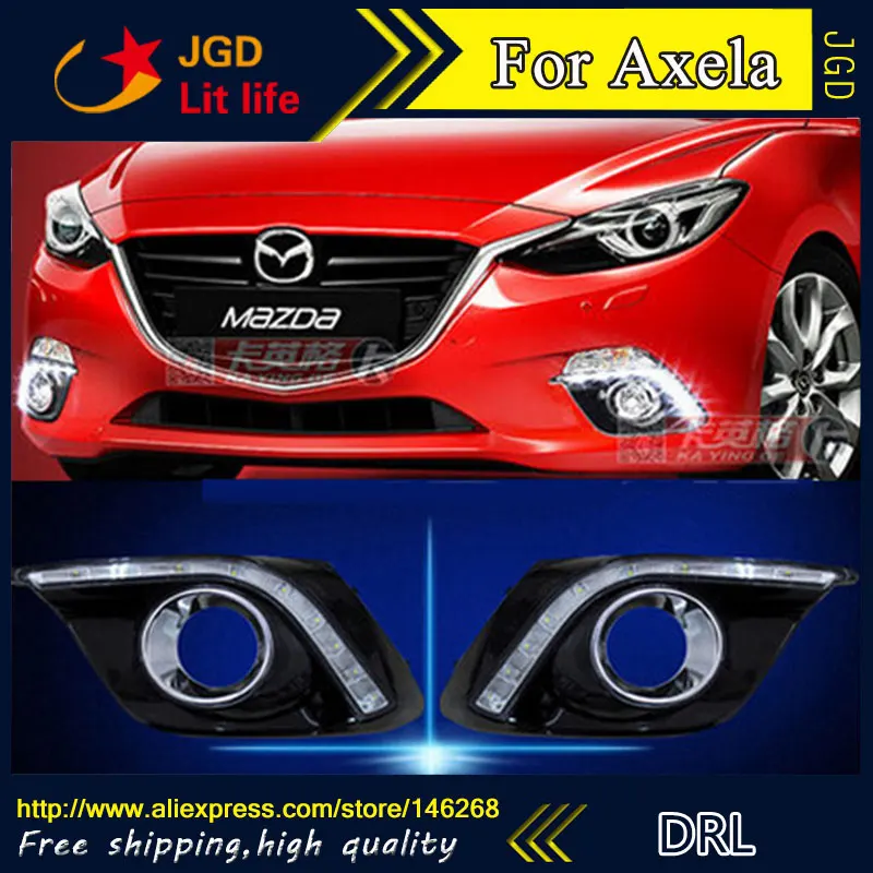 Free shipping ! 12V 6000k LED DRL Daytime running light for Mazda3 Mazda 3 M3 2014 2015 fog lamp