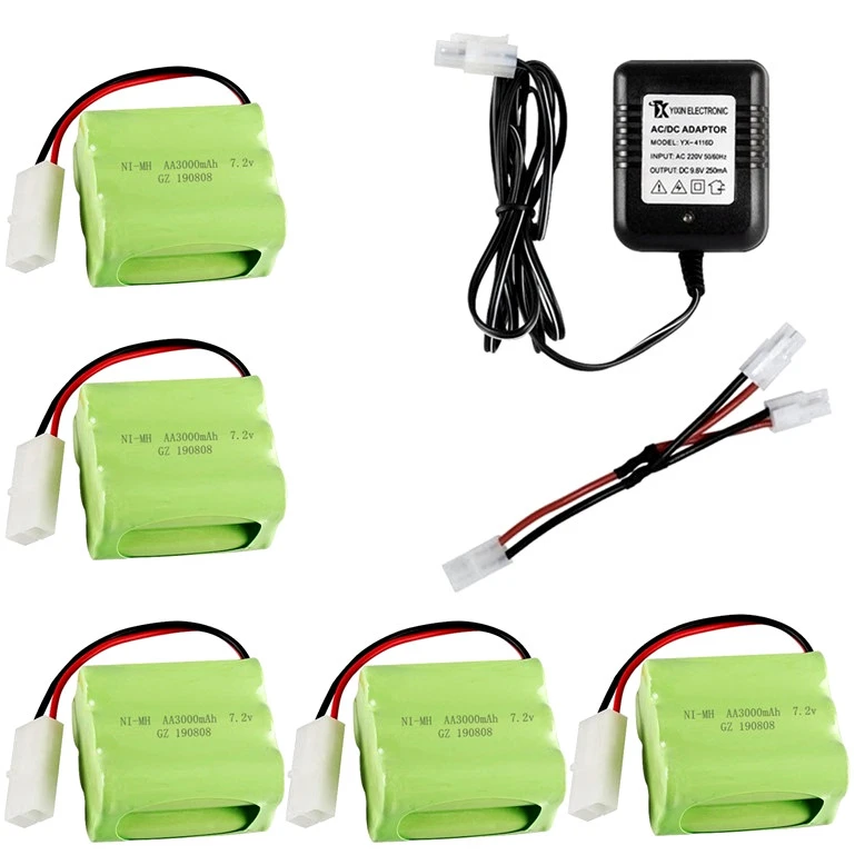 SM Plug) Ni-MH 7,2 v 3000mah батарея+ 7,2 v зарядное устройство для Rc игрушечного автомобиля танка поезд Робот Лодка пистолет 5* AA 7,2 v перезаряжаемый аккумулятор - Цвет: Silver