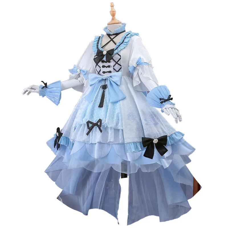 Голубые платья принцессы VOCALOID Luo Tianyi костюмы для косплея милое платье парик