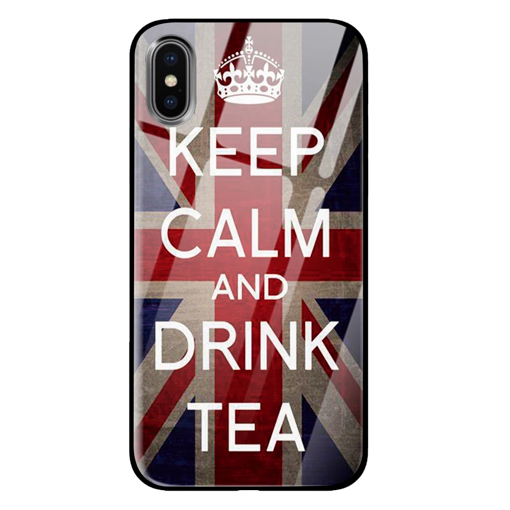 10 Keep calm роскошные чехлы для телефонов из закаленного стекла для iPhone 5 5S SE 6 6s 7 8 Plus X XS Max XR задняя крышка - Цвет: 10