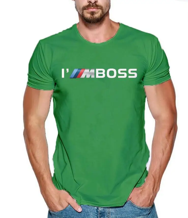 Летняя мужская футболка, модная футболка с логотипом I'm Boss M power, забавная футболка из хлопка с принтом Mercedes F1 Subaru Suzuki - Цвет: Зеленый