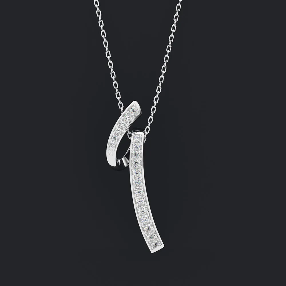White Gold Rainbamabom 925 Твердое Стерлинговое Серебро, созданное из муассанита, драгоценный камень, белое золото, подвеска, ожерелье, ювелирные изделия,, Прямая поставка - Цвет камня: White Gold