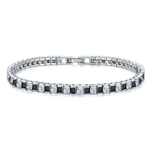 4 мм ледяная AAA циркониевая теннисная цепь мужская и женская хип-хоп ювелирные изделия медный материал коробка застежка квадратный серебряный браслет звено 18 см