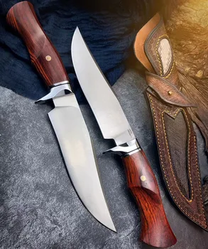 

High Quality tactics fixed knife DC53 steel blade 62HRC Wood handle outdoor camping hunting survival knives EDC tools