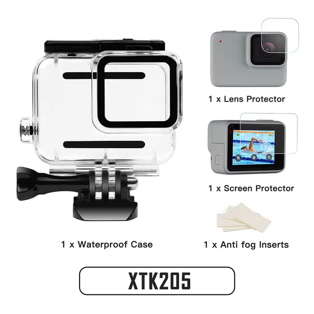 Съемка водонепроницаемый чехол Аксессуары Набор Крепление для GoPro Hero 7 серебристо-белый корпус экшн-камеры для Go Pro Hero 7 аксессуары - Цвет: XTK205