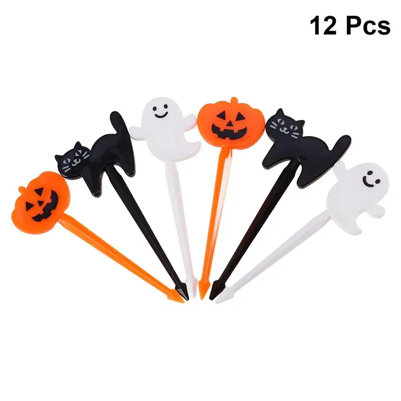 Набор вилок для фруктов на Хэллоуин 12 шт. мультяшный знак Детская закуска вилки