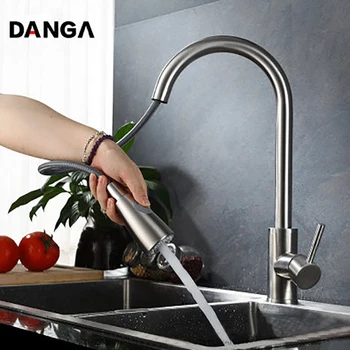 

3 In 1 Kitchen Spigots Pull Down Kitchen Faucet Sink Tap Hot and Cold Faucet Mixer 1 Hole Water Faucet Mixing Water-tap