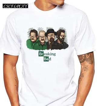 

2019 New Fashion Breaking Bad TV Design Walt White Evolution Men T-Shirt Heisenberg Cool Tops Let's Cook Funny Tee
