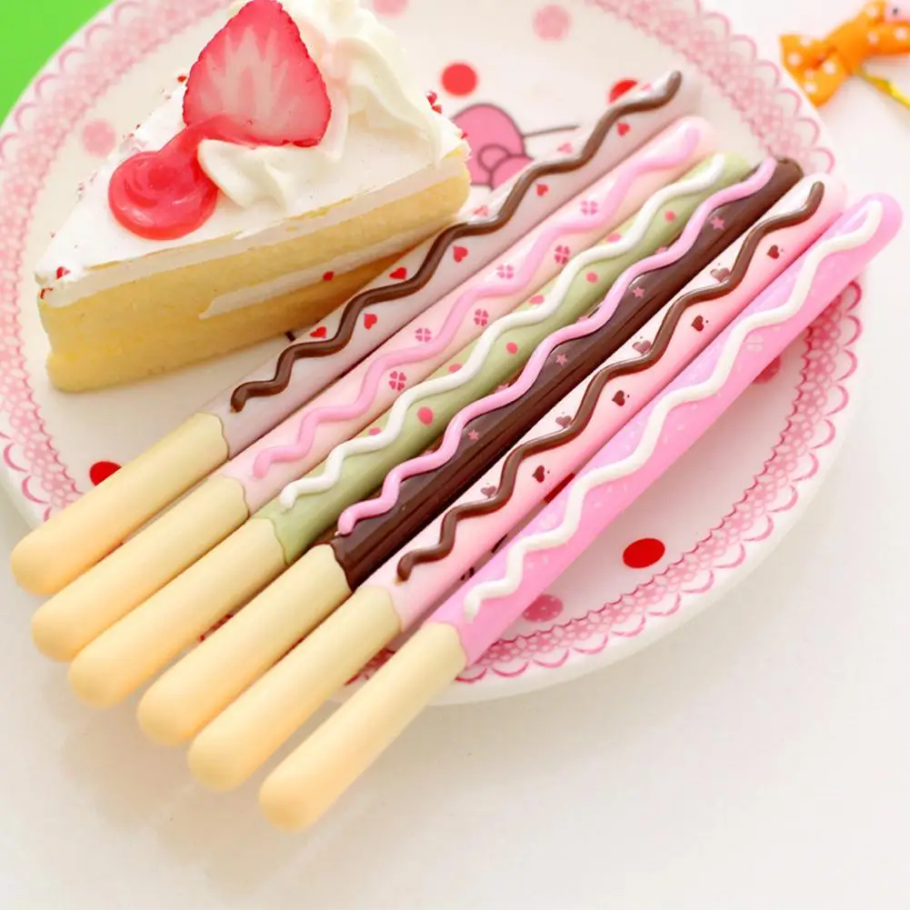 10 шт./партия 0 5 мм милое 3D печенье ярких цветов Pocky Черная гелевая чернильная ручка