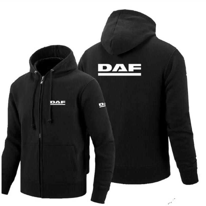 2021NEW DAF logo zipper Sweatshirt Men Zipper Hoodies Autumn Hoodie Winter Long Fashion Casual Clothes | Мужская одежда