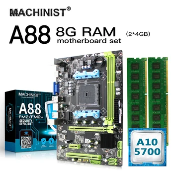 

AMD A88 FM2 FM2+ motherboard set kit with AMD A10-5700 CPU 8GB(2*4G) 1600MHz DDR3 desktop memory Micro-ATX Integrated Graphics