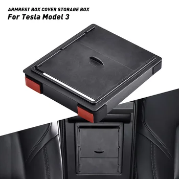 

For Tesla Model3 Model 3 2020 2019 2018 2017 Interior Car Accessories Hidden Transparent Black Storage Box Armrest Box Cover