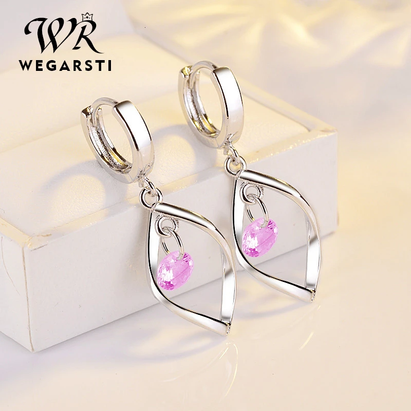 WEGARASTI серебро 925 ювелирные серьги 925 пробы серебряные Модные женские серьги простой стиль ювелирные изделия подарок для девочек