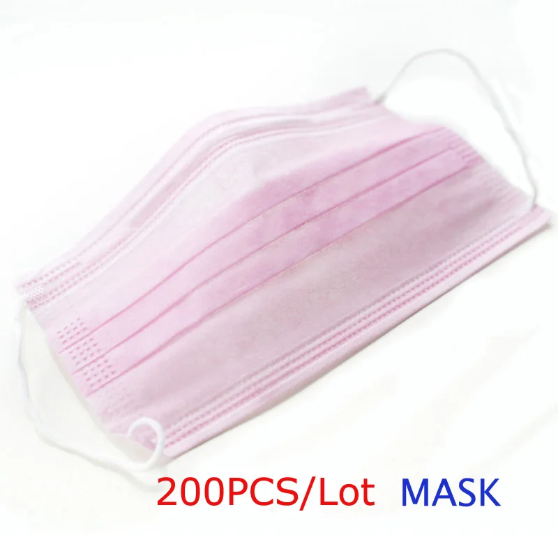 

200pcs UNDOMIEL New Pink Reusable Mask Disposable Anti-Allergy Sanitary Surgical Mask Protection Deep Protection