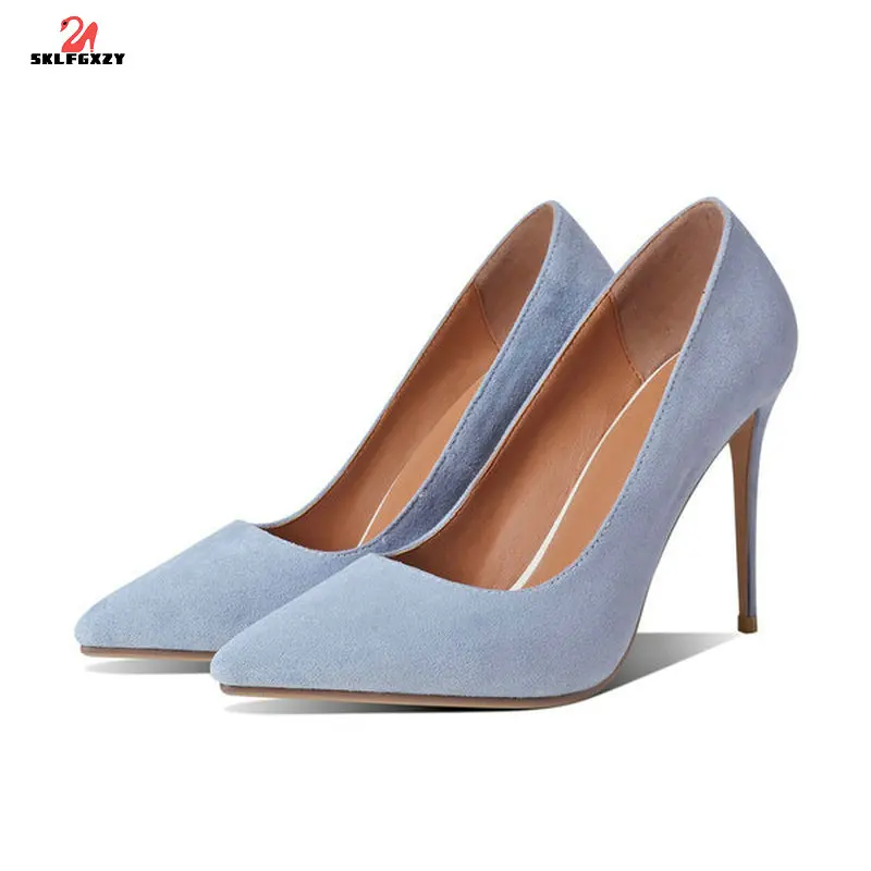 

SKLFGXZY 2021 New Style European Brand Women's Shoes High Heels Fashion Suede Sexy Party Shoes The High Quality Pumps
