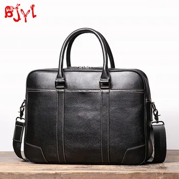 

New Men Handbag Men's Business Large Capacity Laptop Bag Vintage Leather Briefcase Simple Male Shoulder Messenger Bags Nylon 8cm
