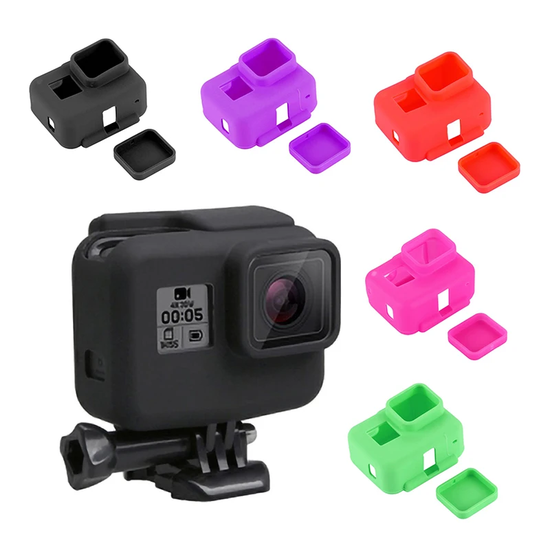 Для Go Pro Аксессуары для экшн-камеры защитный чехол для GoPro Hero 5 6 7 Black Hero camera кремниевое наружное покрытие + крышка объектива