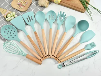 

Wood Handle Silicone Cooking Tools Set Spatula Shovel Spoon Kitchenware Practical Kitchen Cooking Utensils WB1791