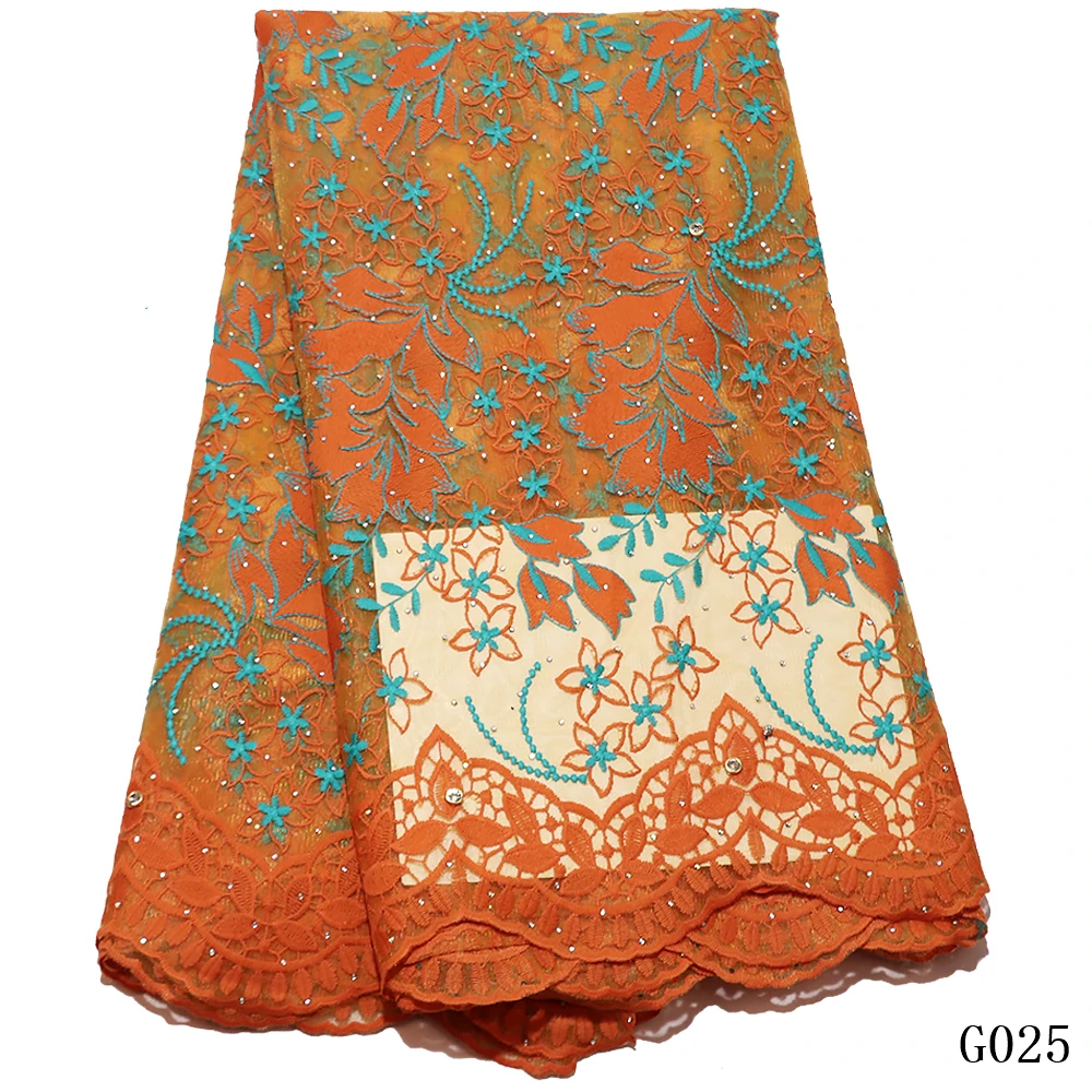 Африканская кружевная ткань высокое качество кружевной тюль кружевная ткань вышитое кружево в нигерийском стиле для женской одежды GC025