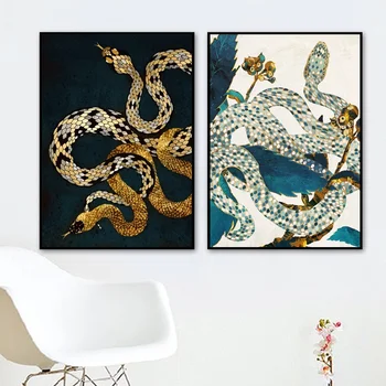 

Snake Watercolor Abstract Nordic Landscape Art Canvas Poster Home Wall Decor (No Frame)