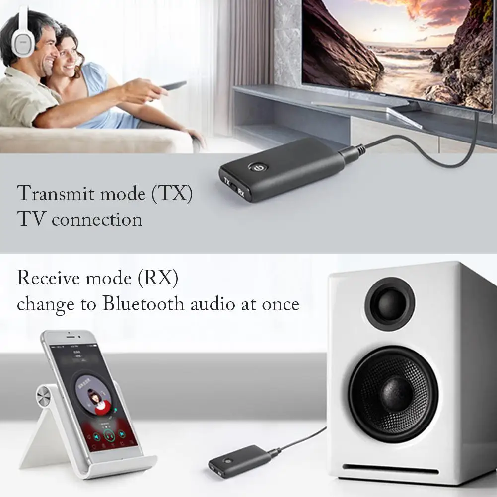 Адаптер 2-в-1 Bluetooth передатчик и приемник Батарея приведенный в действие 3,5 мм адаптер