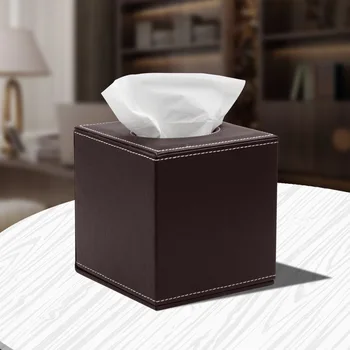 

European Leather Home Hotel Business Tissue Box Square Tissue Paper Organizer Box Napkin Holder Storage Box Tissue Box